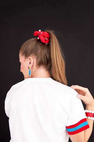 Ole Miss Navy and Red Dual Scrunchie - The Edit LLC