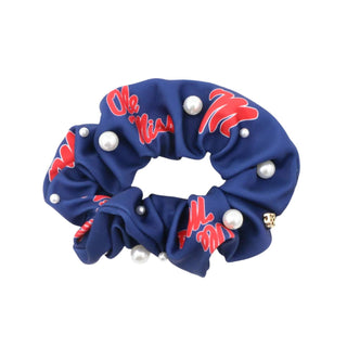 Ole Miss Navy and Red Dual Scrunchie - The Edit LLC