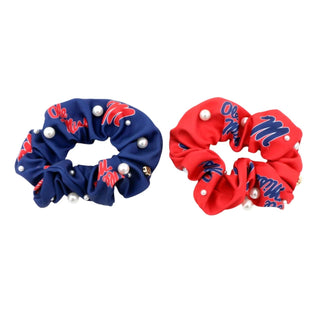 Ole Miss Navy and Red Dual Scrunchie - The Edit LLC