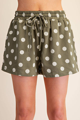 Olie Waist Elastic Band Polka Dot Shorts - The Edit LLC