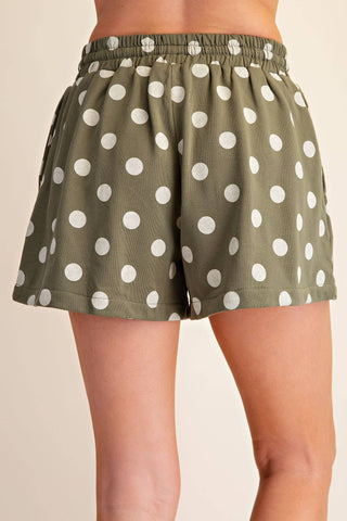 Olie Waist Elastic Band Polka Dot Shorts - The Edit LLC