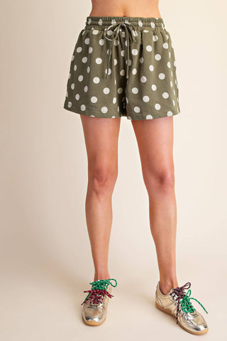 Olie Waist Elastic Band Polka Dot Shorts - The Edit LLC