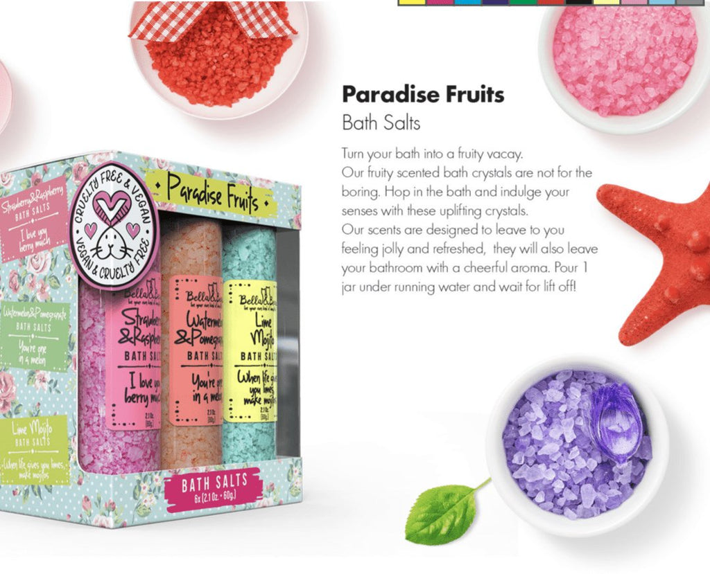 Paradise Fruits Bath Salts Gift Set | Xmas Gift | Women - The Edit LLC