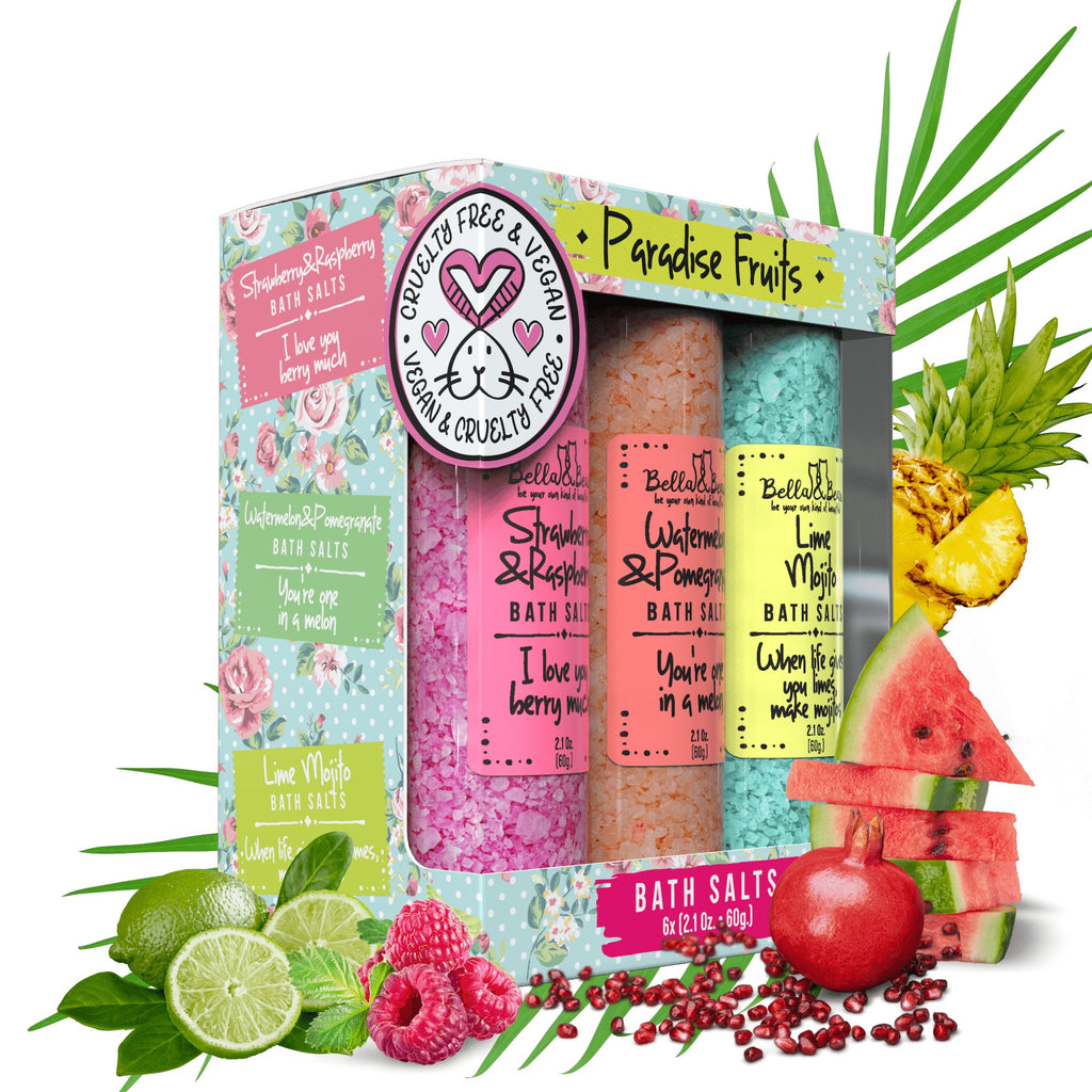 Paradise Fruits Bath Salts Gift Set | Xmas Gift | Women - The Edit LLC