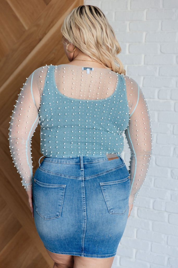 Pearl Diver Layering Top in Light Cyan - The Edit LLC