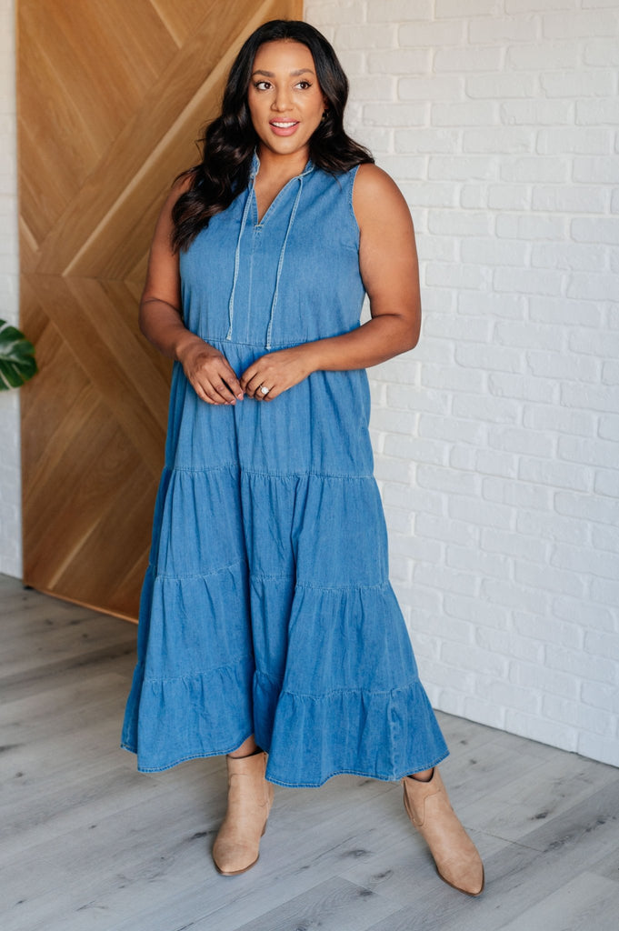 Perfect Choice Denim Maxi Dress - The Edit LLC