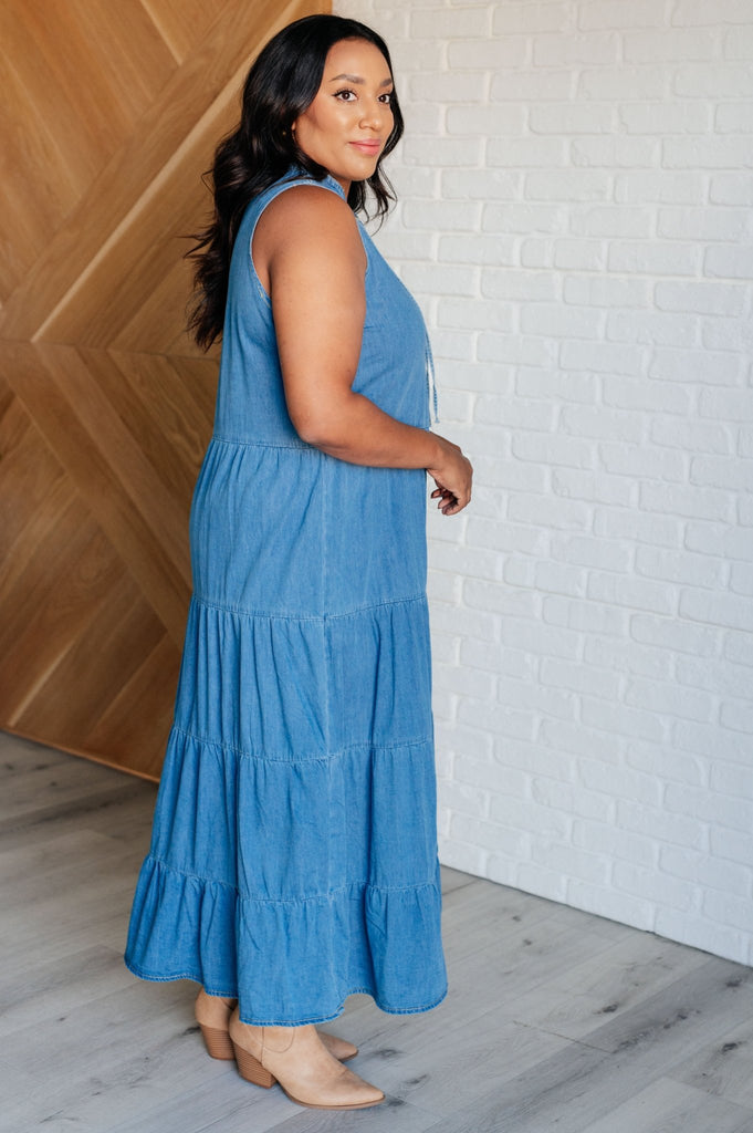 Perfect Choice Denim Maxi Dress - The Edit LLC