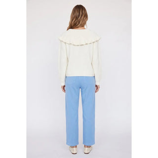 Peter Pan Ruffle Collar Button Up Cardigan - The Edit LLC