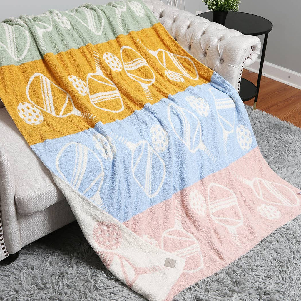 Pickleball Printed Cozy Soft Throw Blanket : PICKLEBALL / ONE SIZE - The Edit LLC