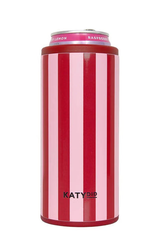 Pink and Wine Striped Wholesale Can Cooler: Pink and Wine - The Edit LLC