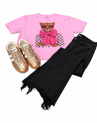 Pink Bow Leopard Tee - The Edit LLC