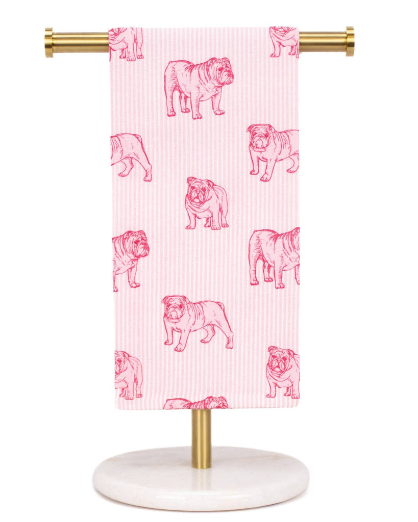 Pink Bulldog Hand Towel 20x28 - The Edit LLC