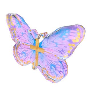 “Pink Cross Butterfly” Acrylic Shelfie: Small - The Edit LLC
