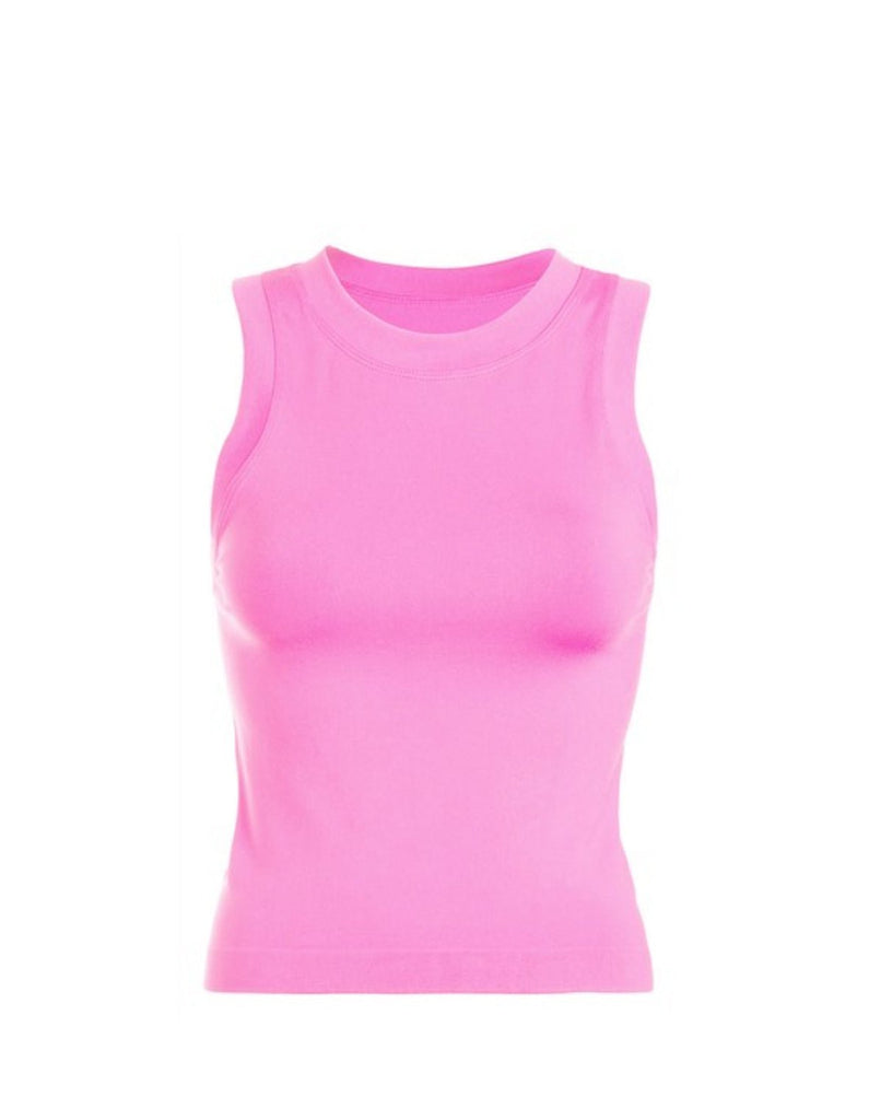 Pink Dynamic Buttery Soft Basic Tank - The Edit LLC