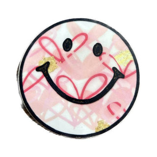 “Pink Hearts Smiley" Sticker - The Edit LLC
