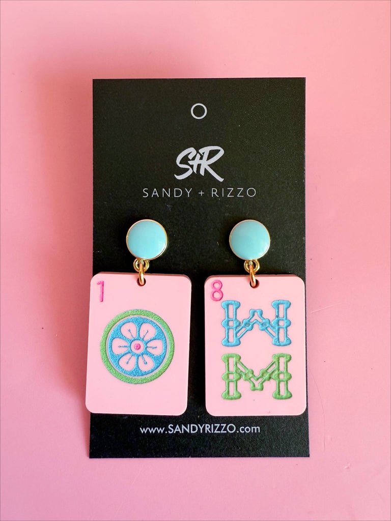Pink Mahjong Dangle - The Edit LLC
