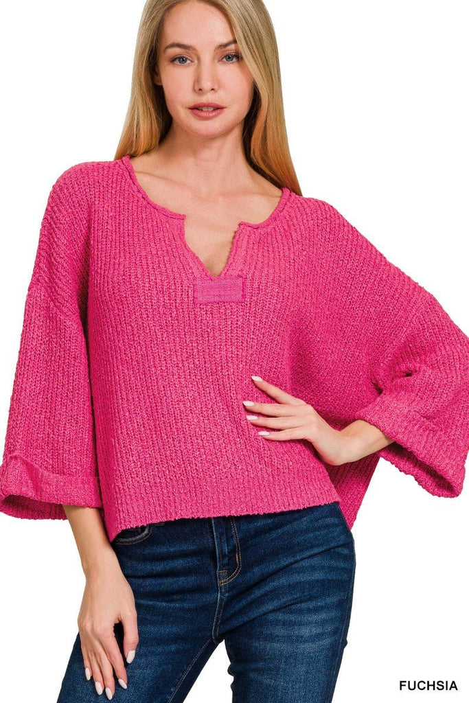 Pink Quarter Sweater - The Edit LLC