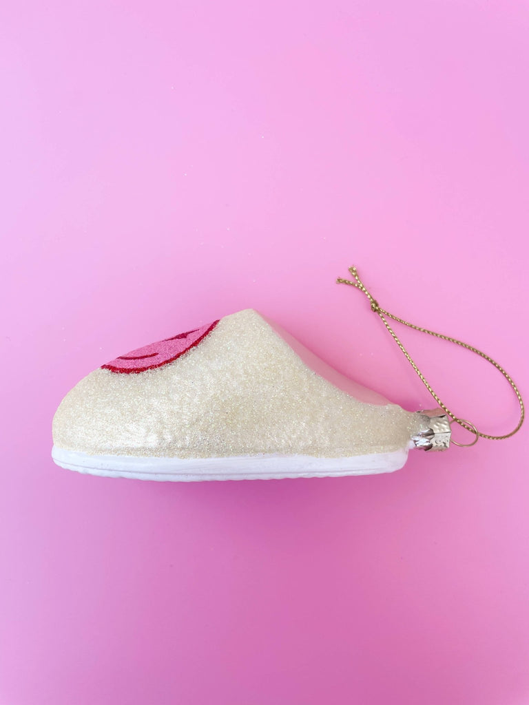 Pink Smiley Face Slipper Christmas Ornament - The Edit LLC