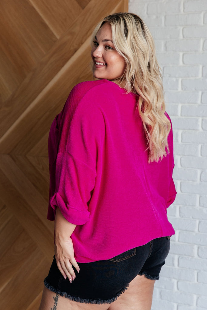 Pink Thoughts Chenille Blouse - The Edit LLC