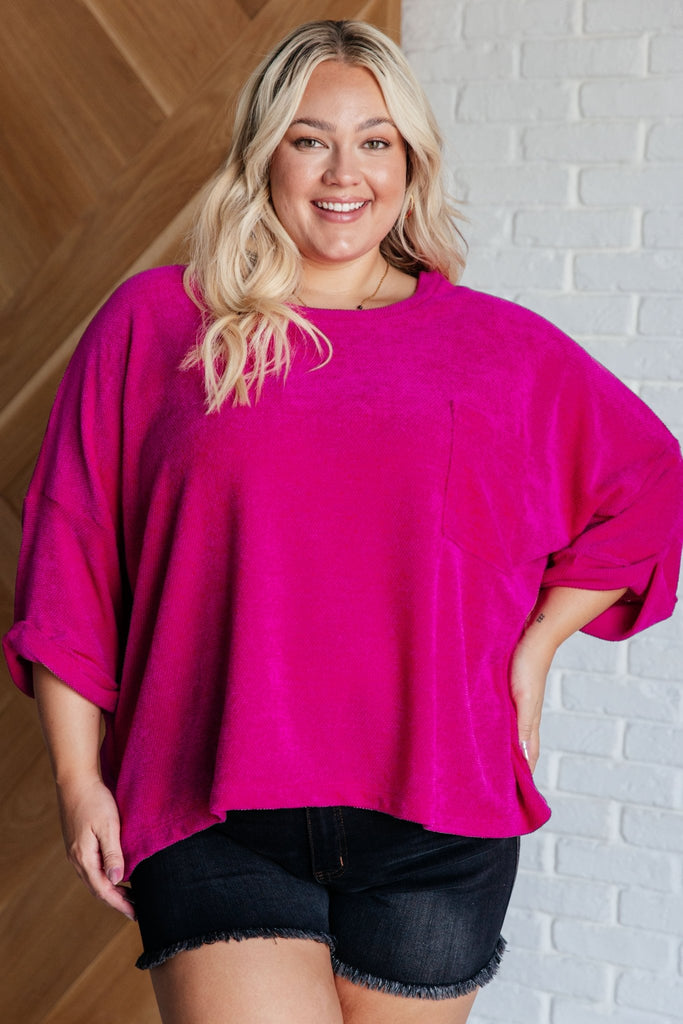 Pink Thoughts Chenille Blouse - The Edit LLC