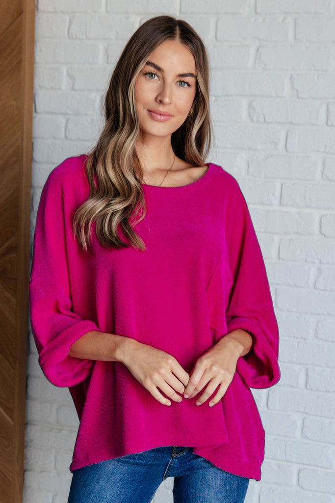 Pink Thoughts Chenille Blouse - The Edit LLC