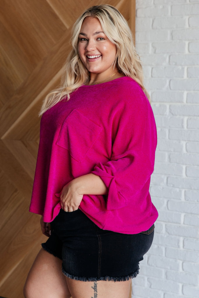 Pink Thoughts Chenille Blouse - The Edit LLC