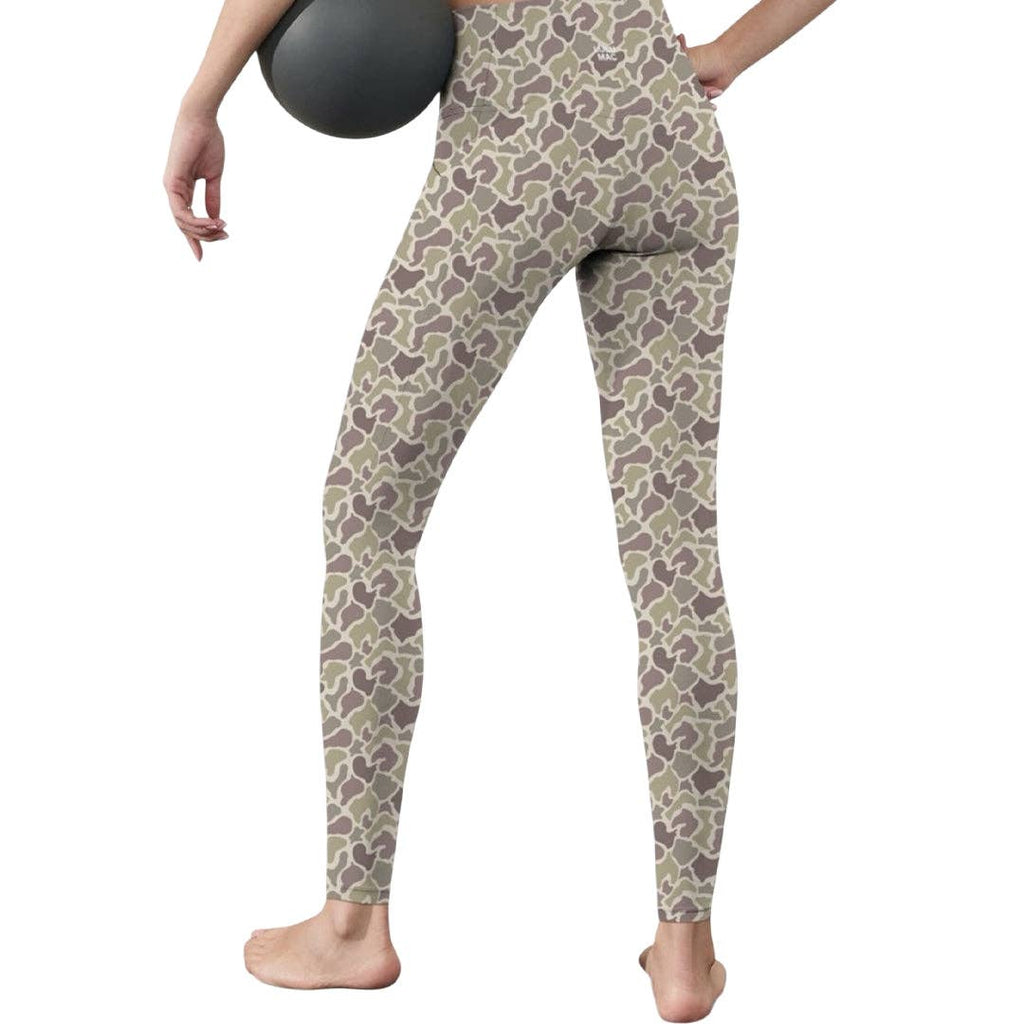 PLG - 4248 PRINTED LEGGINGS LIGHT CAMO: X - Large - The Edit LLC