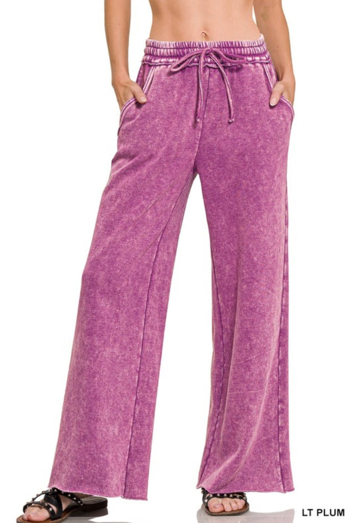 Plum Pocket Sweatpants - The Edit LLC