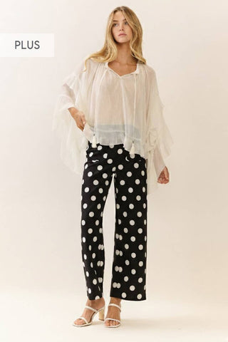 Plus Polka Dot high-rise Wide Leg pants - The Edit LLC