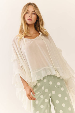 Plus Polka Dot high-rise Wide Leg pants: Sage Ecru / Plus Size / 1XL - The Edit LLC