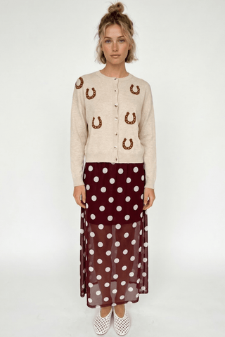 Polka Dot Mesh Midi Skirt - The Edit LLC