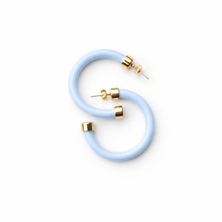 Powder Blue Acrylic Hoop Earrings : Medium - The Edit LLC