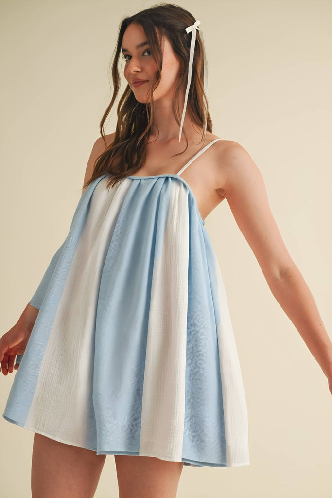 Powder STRIPED OVERSIZED GAME DAY SUMMER ROMPER - The Edit LLC