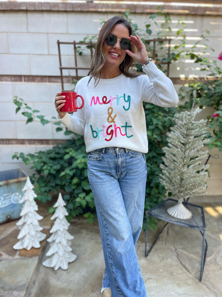 PREORDER: Merry and Bright Tinsel Sweater - The Edit LLC