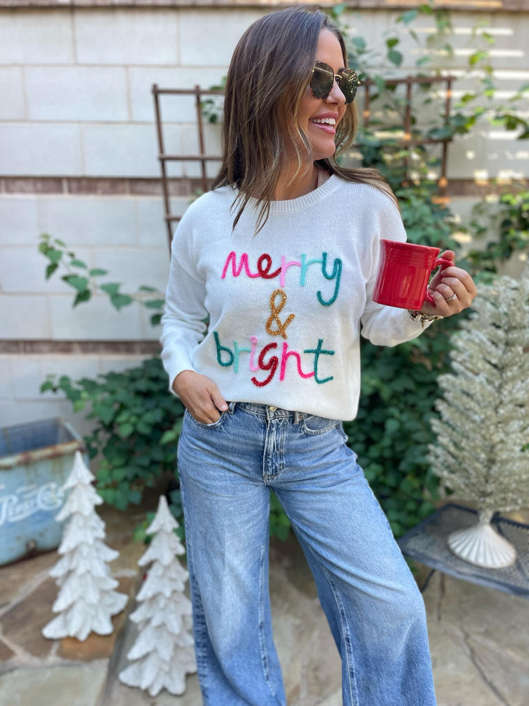 PREORDER: Merry and Bright Tinsel Sweater - The Edit LLC