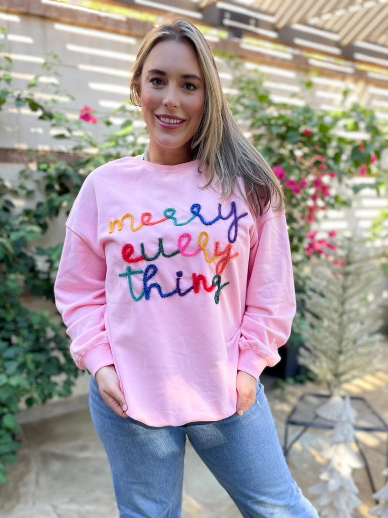 PREORDER: Merry Everything Tinsel Sweatshirt in Two Colors - The Edit LLC