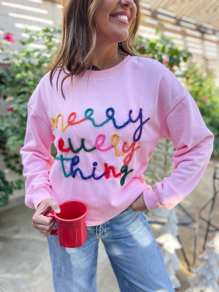 PREORDER: Merry Everything Tinsel Sweatshirt in Two Colors - The Edit LLC