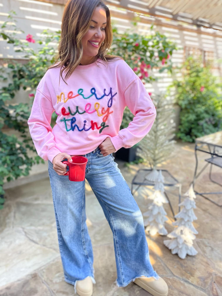 PREORDER: Merry Everything Tinsel Sweatshirt in Two Colors - The Edit LLC