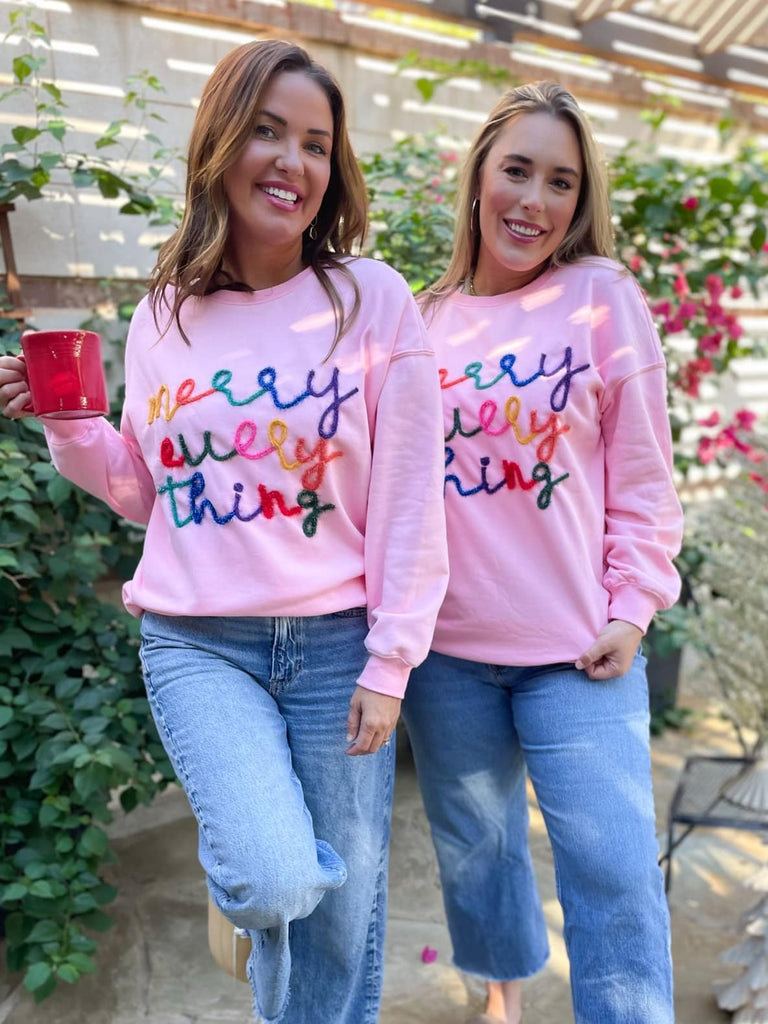 PREORDER: Merry Everything Tinsel Sweatshirt in Two Colors - The Edit LLC