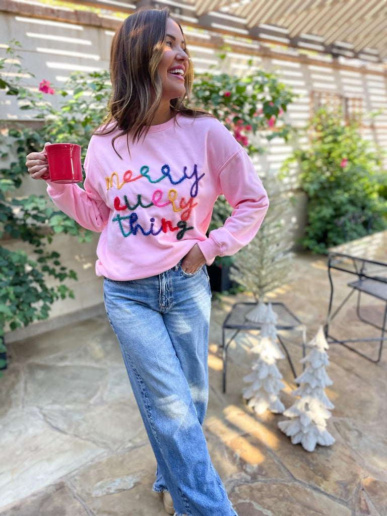 PREORDER: Merry Everything Tinsel Sweatshirt in Two Colors - The Edit LLC