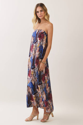 Print Strapless Maxi Dress - The Edit LLC