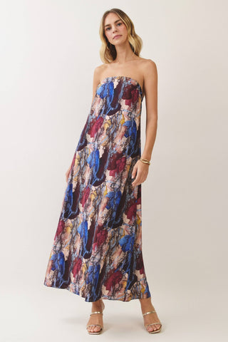 Print Strapless Maxi Dress - The Edit LLC