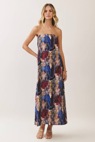 Print Strapless Maxi Dress - The Edit LLC