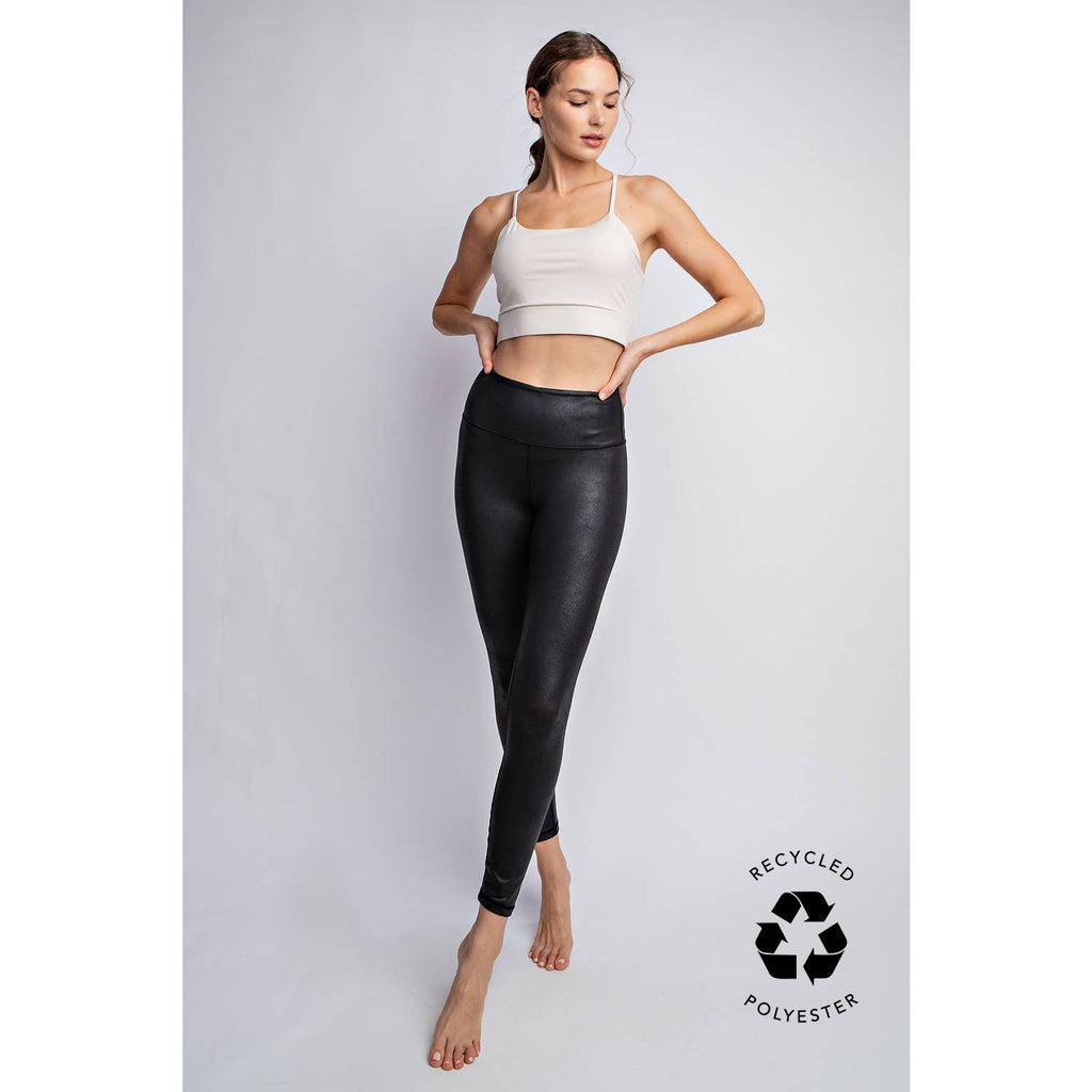 PU CHINTZ FULL LENGTH LEGGINGS - The Edit LLC