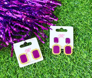 Purple and Gold Gem Stud: Default Title - The Edit LLC