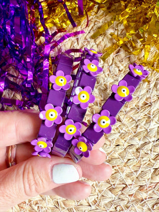 Purple Flower Stretch Bracelet - The Edit LLC
