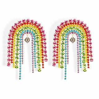 Rainbow Crystal Fringe Earrings - The Edit LLC
