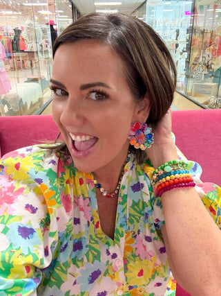 Rainbow & Silver Squash Blossom Earring - The Edit LLC