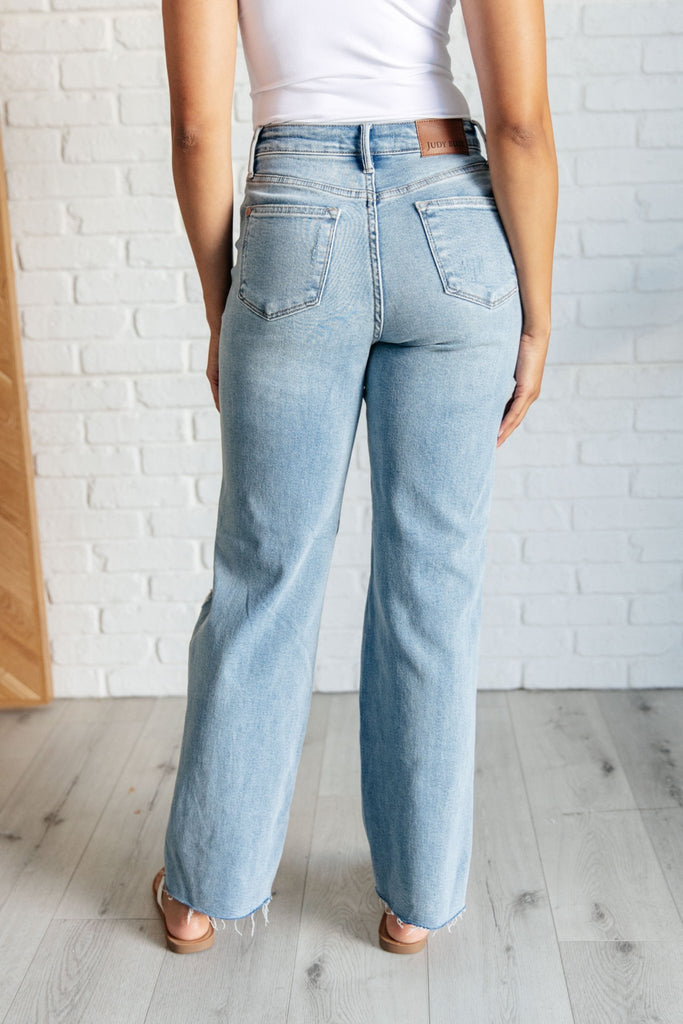 Ramona High Rise Rigid Magic Destroyed Straight Jeans - The Edit LLC