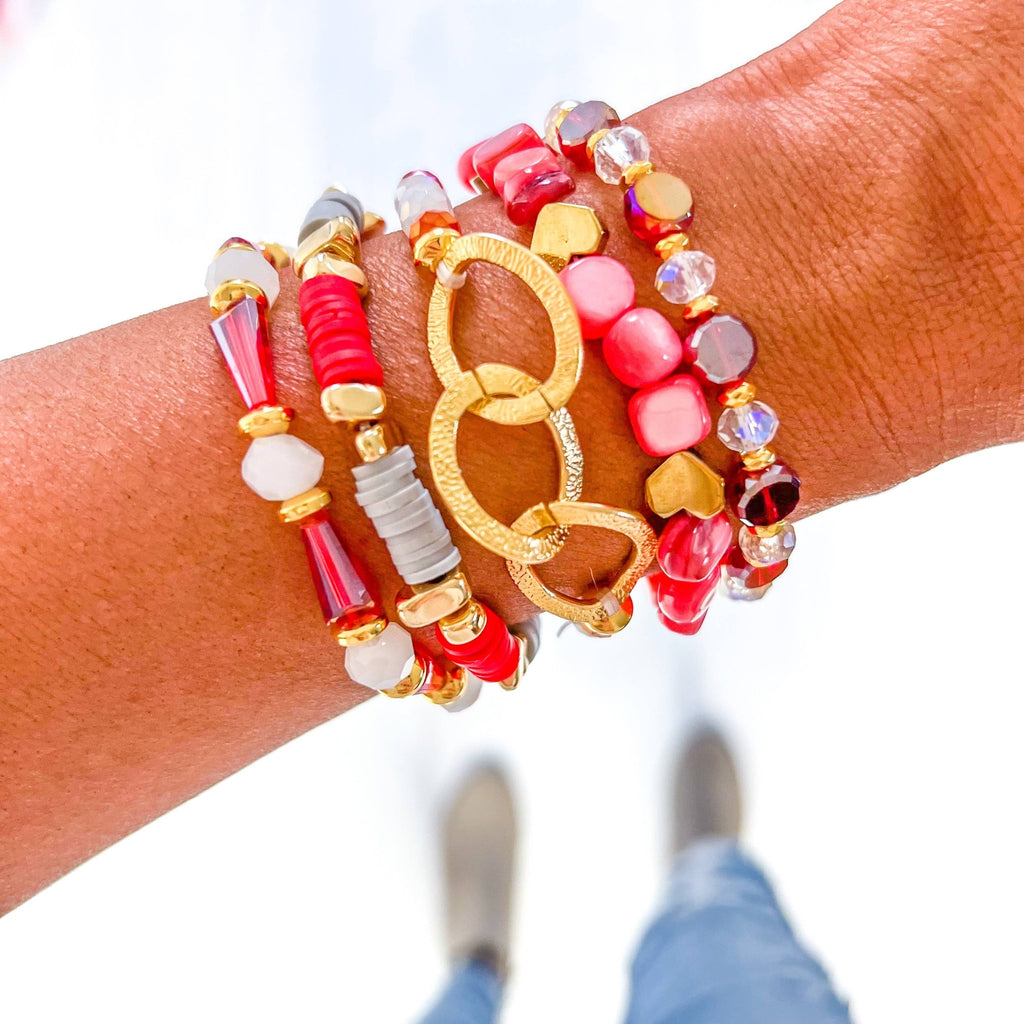 Red Watermelon Bracelet Stack - The Edit LLC